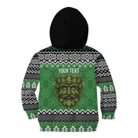 Personalized Anglesey Wales Christmas Kid Hoodie Green Man Celtic Knot - Wonder Print Shop