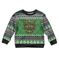 Personalized Anglesey Wales Christmas Kid Ugly Christmas Sweater Green Man Celtic Knot - Wonder Print Shop