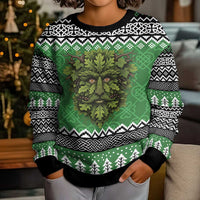 Personalized Anglesey Wales Christmas Kid Ugly Christmas Sweater Green Man Celtic Knot - Wonder Print Shop