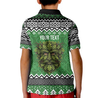 Personalized Anglesey Wales Christmas Kid Polo Shirt Green Man Celtic Knot - Wonder Print Shop