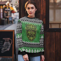 Personalized Anglesey Wales Christmas Ugly Christmas Sweater Green Man Celtic Knot - Wonder Print Shop