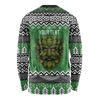 Personalized Anglesey Wales Christmas Long Sleeve Shirt Green Man Celtic Knot - Wonder Print Shop