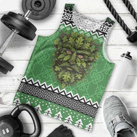 Personalized Anglesey Wales Christmas Men Tank Top Green Man Celtic Knot - Wonder Print Shop