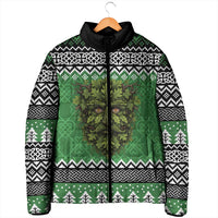 Personalized Anglesey Wales Christmas Padded Jacket Green Man Celtic Knot - Wonder Print Shop
