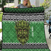 Personalized Anglesey Wales Christmas Quilt Green Man Celtic Knot - Wonder Print Shop