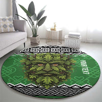 Personalized Anglesey Wales Christmas Round Carpet Green Man Celtic Knot - Wonder Print Shop