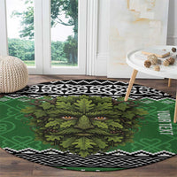 Personalized Anglesey Wales Christmas Round Carpet Green Man Celtic Knot - Wonder Print Shop