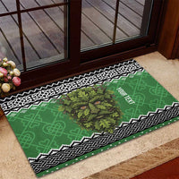 Personalized Anglesey Wales Christmas Rubber Doormat Green Man Celtic Knot - Wonder Print Shop