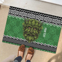 Personalized Anglesey Wales Christmas Rubber Doormat Green Man Celtic Knot - Wonder Print Shop
