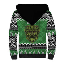Personalized Anglesey Wales Christmas Sherpa Hoodie Green Man Celtic Knot - Wonder Print Shop