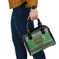Personalized Anglesey Wales Christmas Shoulder Handbag Green Man Celtic Knot - Wonder Print Shop