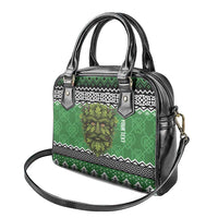 Personalized Anglesey Wales Christmas Shoulder Handbag Green Man Celtic Knot - Wonder Print Shop