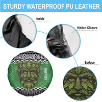 Personalized Anglesey Wales Christmas Spare Tire Cover Green Man Celtic Knot - Wonder Print Shop