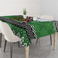 Personalized Anglesey Wales Christmas Tablecloth Green Man Celtic Knot - Wonder Print Shop