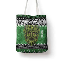 Personalized Anglesey Wales Christmas Tote Bag Green Man Celtic Knot - Wonder Print Shop