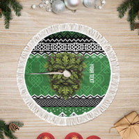 Personalized Anglesey Wales Christmas Tree Skirt Green Man Celtic Knot - Wonder Print Shop