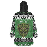 Personalized Anglesey Wales Christmas Wearable Blanket Hoodie Green Man Celtic Knot - Wonder Print Shop