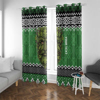 Personalized Anglesey Wales Christmas Window Curtain Green Man Celtic Knot - Wonder Print Shop