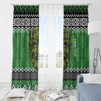 Personalized Anglesey Wales Christmas Window Curtain Green Man Celtic Knot - Wonder Print Shop