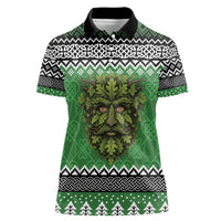 Personalized Anglesey Wales Christmas Women Polo Shirt Green Man Celtic Knot - Wonder Print Shop
