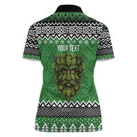 Personalized Anglesey Wales Christmas Women Polo Shirt Green Man Celtic Knot - Wonder Print Shop