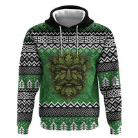Personalized Anglesey Wales Christmas Zip Hoodie Green Man Celtic Knot - Wonder Print Shop