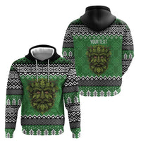 Personalized Anglesey Wales Christmas Zip Hoodie Green Man Celtic Knot - Wonder Print Shop