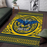Personalized Brecknockshire Wales Area Rug Welsh Celtic Bat And Swords Design - Wonder Print Shop