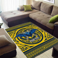 Personalized Brecknockshire Wales Area Rug Welsh Celtic Bat And Swords Design - Wonder Print Shop