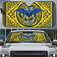 Personalized Brecknockshire Wales Auto Sun Shade Welsh Celtic Bat And Swords Design - Wonder Print Shop