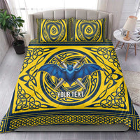 Personalized Brecknockshire Wales Bedding Set Welsh Celtic Bat And Swords Design - Wonder Print Shop