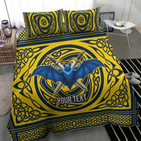 Personalized Brecknockshire Wales Bedding Set Welsh Celtic Bat And Swords Design - Wonder Print Shop