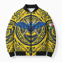 Personalized Brecknockshire Wales Bomber Puffer Jacket Welsh Celtic Bat And Swords Design - Wonder Print Shop