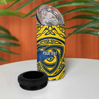 Personalized Brecknockshire Wales 4 in 1 Can Cooler Tumbler Welsh Celtic Bat And Swords Design - Wonder Print Shop