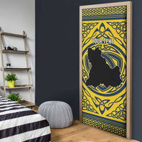 Personalized Brecknockshire Wales Door Cover Welsh Celtic Bat And Swords Design - Wonder Print Shop