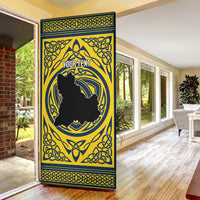 Personalized Brecknockshire Wales Door Cover Welsh Celtic Bat And Swords Design - Wonder Print Shop