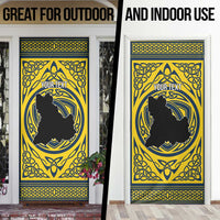 Personalized Brecknockshire Wales Door Cover Welsh Celtic Bat And Swords Design - Wonder Print Shop