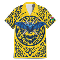 Personalized Brecknockshire Wales Family Matching Mermaid Dress and Hawaiian Shirt Welsh Celtic Bat And Swords Design - Wonder Print Shop