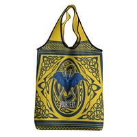 Personalized Brecknockshire Wales Grocery Bag Welsh Celtic Bat And Swords Design - Wonder Print Shop