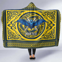 Personalized Brecknockshire Wales Hooded Blanket Welsh Celtic Bat And Swords Design - Wonder Print Shop