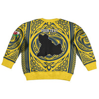 Personalized Brecknockshire Wales Kid Ugly Christmas Sweater Welsh Celtic Bat And Swords Design - Wonder Print Shop