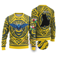 Personalized Brecknockshire Wales Ugly Christmas Sweater Welsh Celtic Bat And Swords Design - Wonder Print Shop