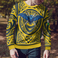 Personalized Brecknockshire Wales Ugly Christmas Sweater Welsh Celtic Bat And Swords Design - Wonder Print Shop