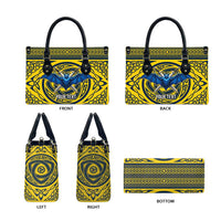 Personalized Brecknockshire Wales Leather Bag Welsh Celtic Bat And Swords Design - Wonder Print Shop