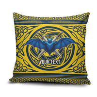 Personalized Brecknockshire Wales Pillow Cover Welsh Celtic Bat And Swords Design - Wonder Print Shop