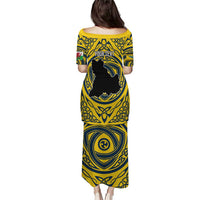 Personalized Brecknockshire Wales Puletasi Welsh Celtic Bat And Swords Design - Wonder Print Shop