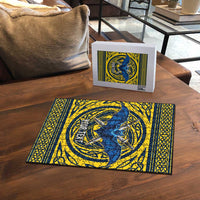 Personalized Brecknockshire Wales Puzzle Welsh Celtic Bat And Swords Design - Wonder Print Shop