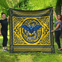 Personalized Brecknockshire Wales Quilt Welsh Celtic Bat And Swords Design - Wonder Print Shop