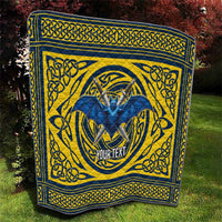 Personalized Brecknockshire Wales Quilt Welsh Celtic Bat And Swords Design - Wonder Print Shop