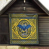 Personalized Brecknockshire Wales Quilt Welsh Celtic Bat And Swords Design - Wonder Print Shop